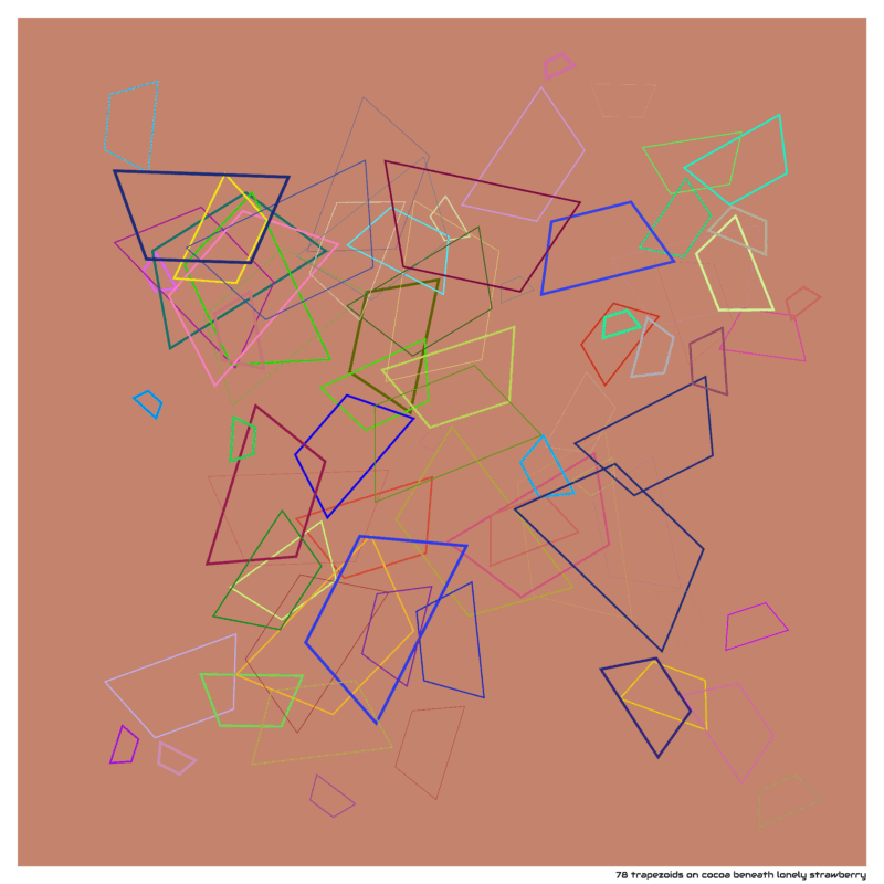 78 trapezoids on cocoa beneath lonely strawberry