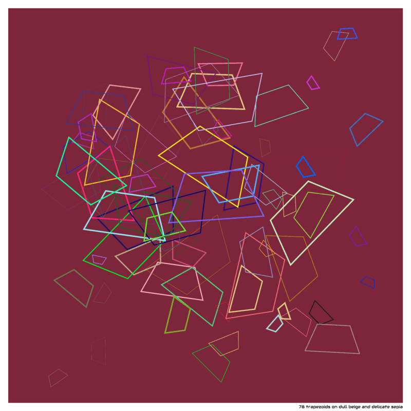 78 trapezoids on dull beige and delicate sepia