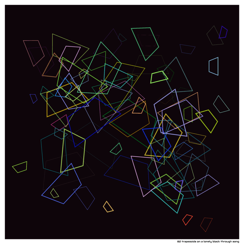 82 trapezoids on a lonely black through song