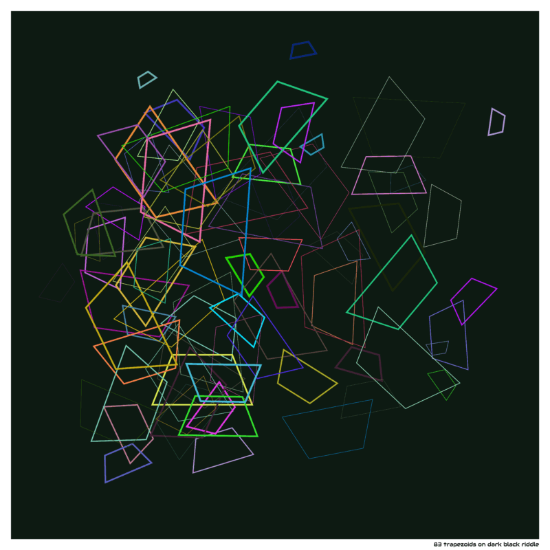 83 trapezoids on dark black riddle