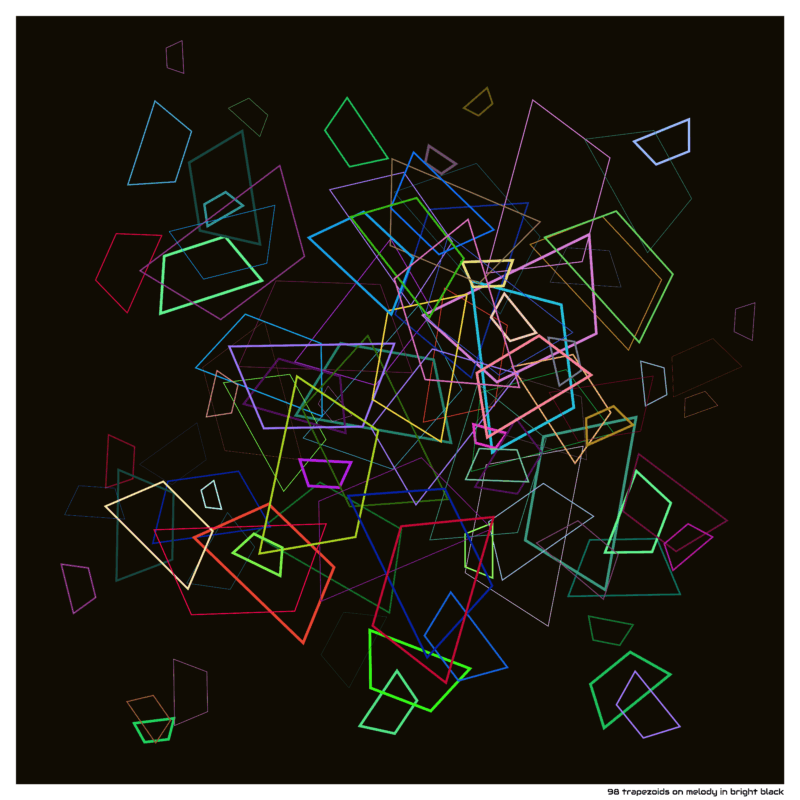 98 trapezoids on melody in bright black