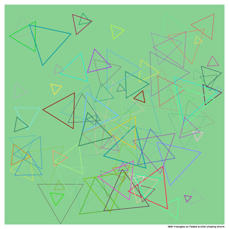 100 triangles on faded orchid chasing storm