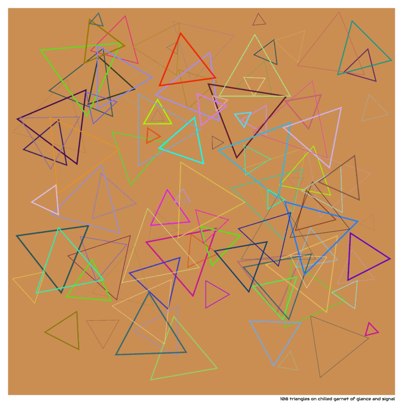 108 triangles on chilled garnet of glance and signal