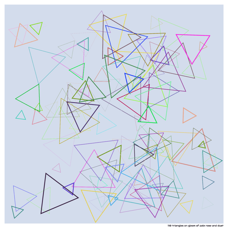 110 triangles on gleam of pale rose and dust