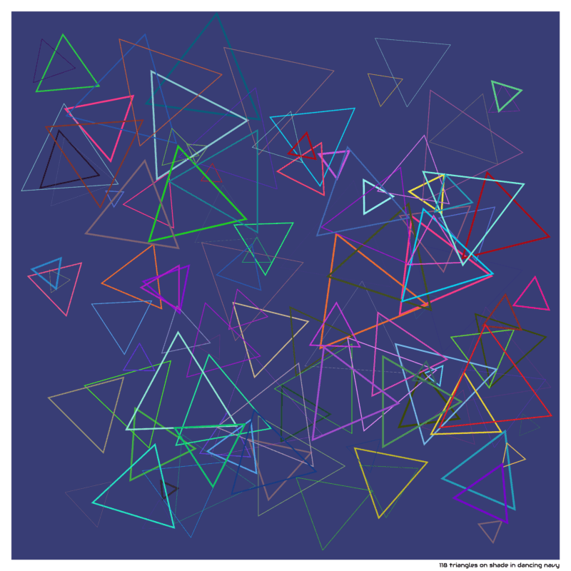 118 triangles on shade in dancing navy