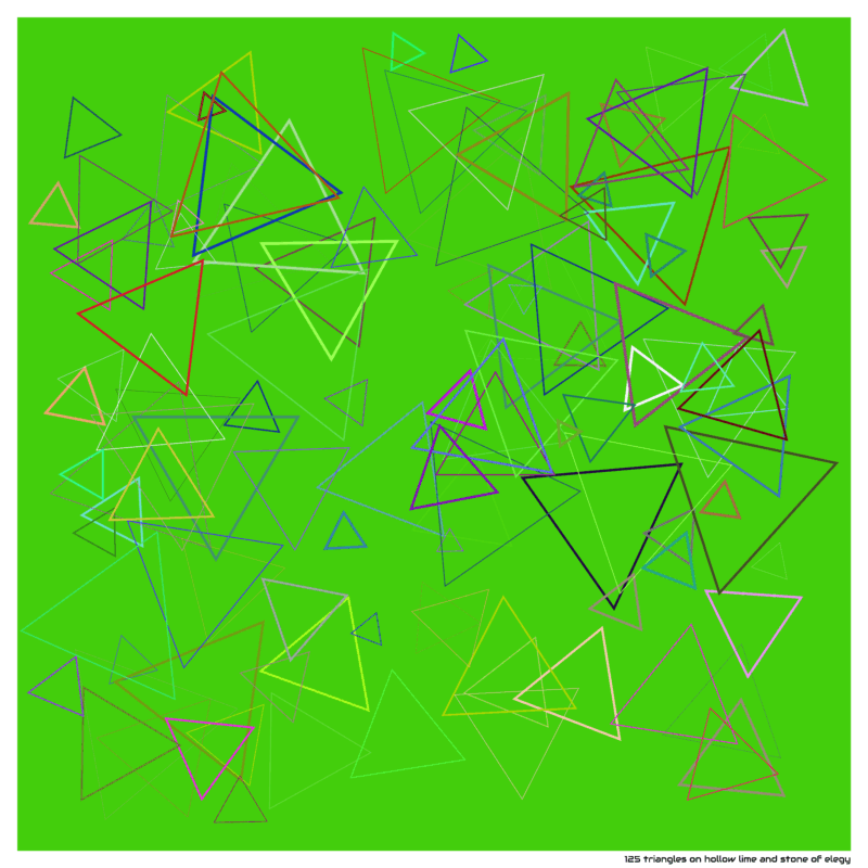125 triangles on hollow lime and stone of elegy
