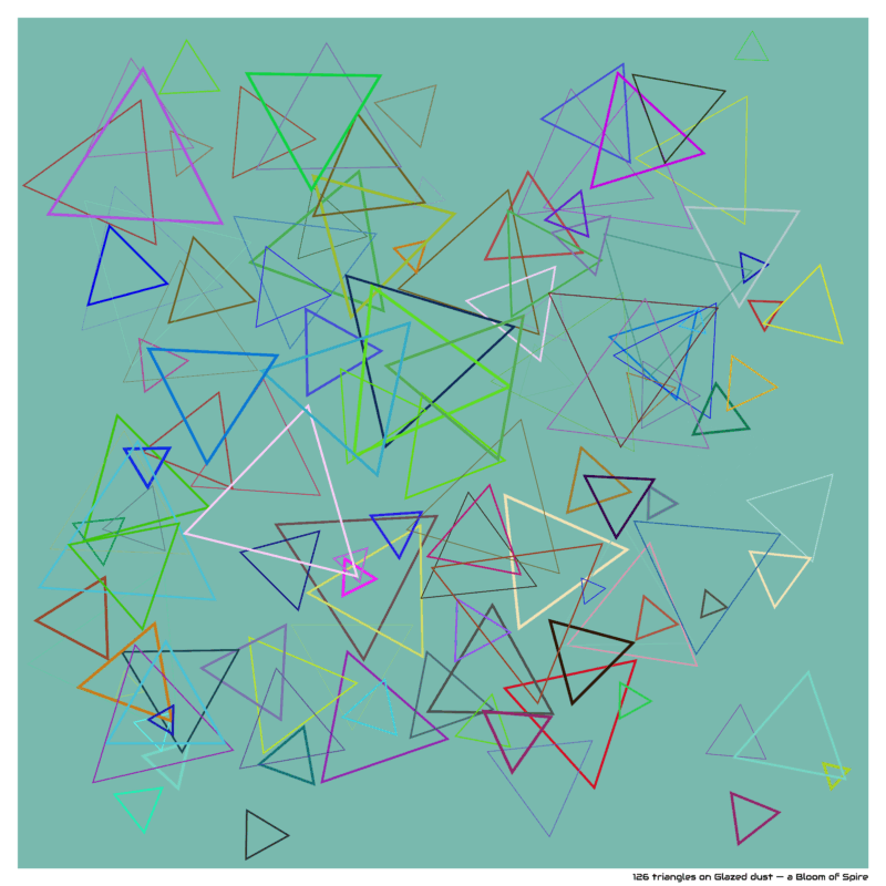126 triangles on Glazed dust — a Bloom of Spire