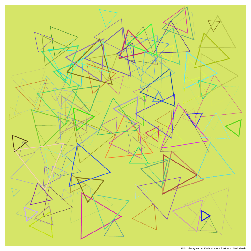 129 triangles on Delicate apricot and Dull dusk