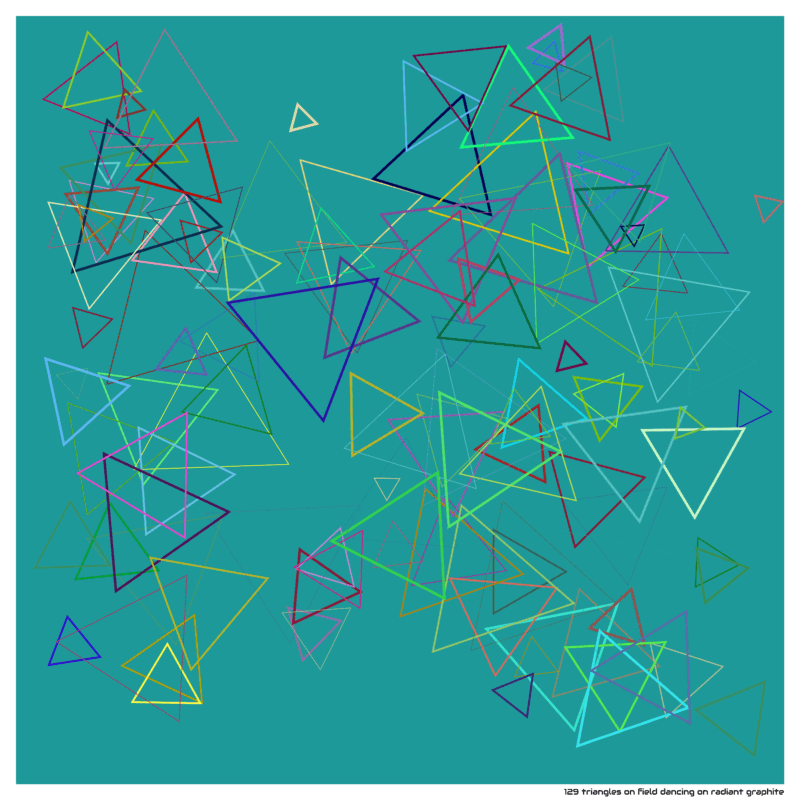 129 triangles on field dancing on radiant graphite