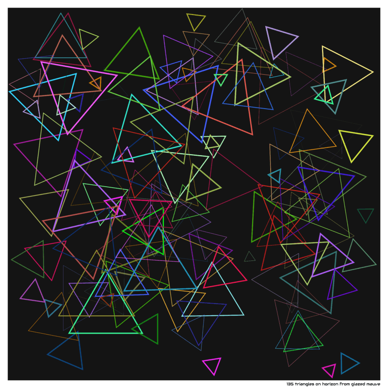 135 triangles on horizon from glazed mauve