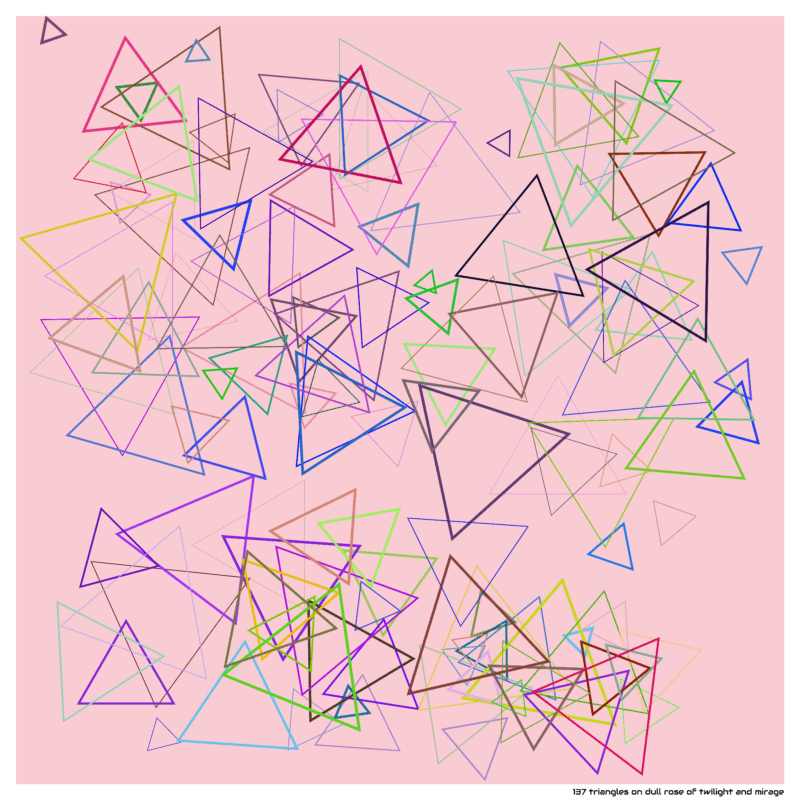 137 triangles on dull rose of twilight and mirage
