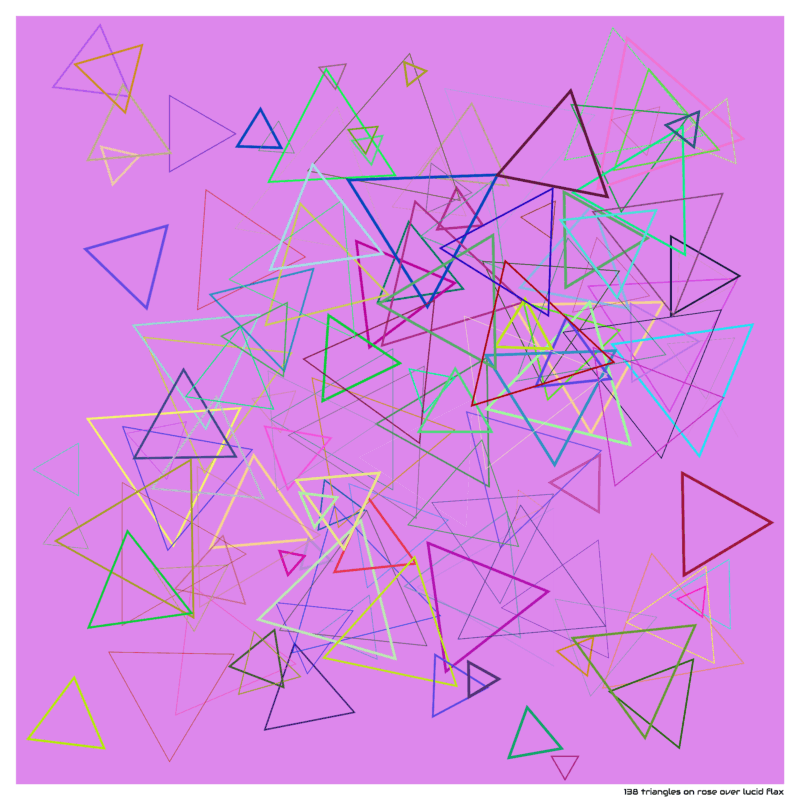 138 triangles on rose over lucid flax