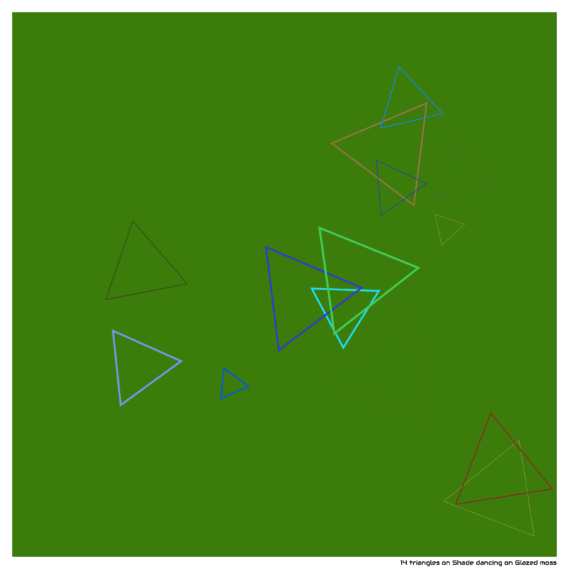 14 triangles on Shade dancing on Glazed moss