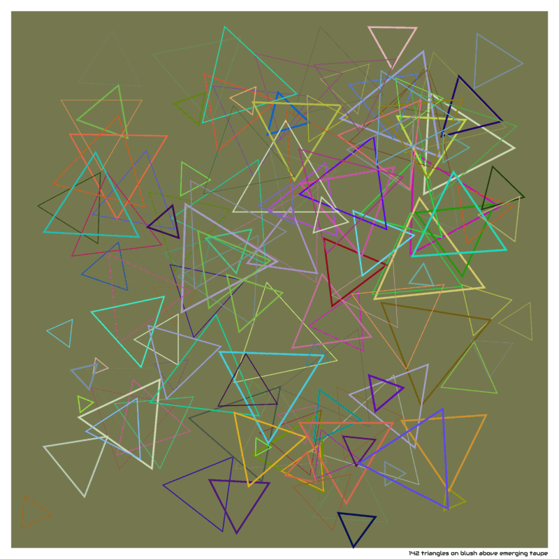 142 triangles on blush above emerging taupe