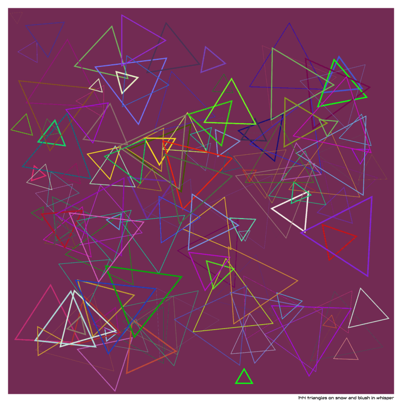 144 triangles on snow and blush in whisper