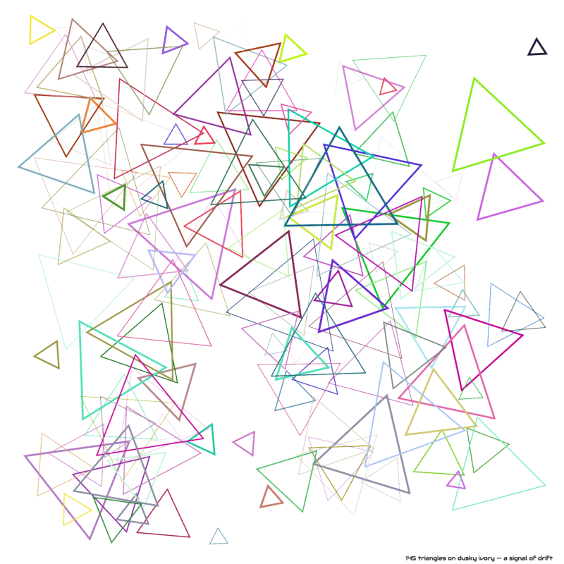 145 triangles on dusky ivory — a signal of drift