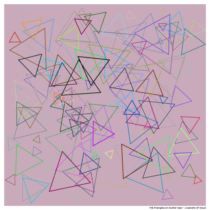 146 triangles on muted rose — a sonata of cloud