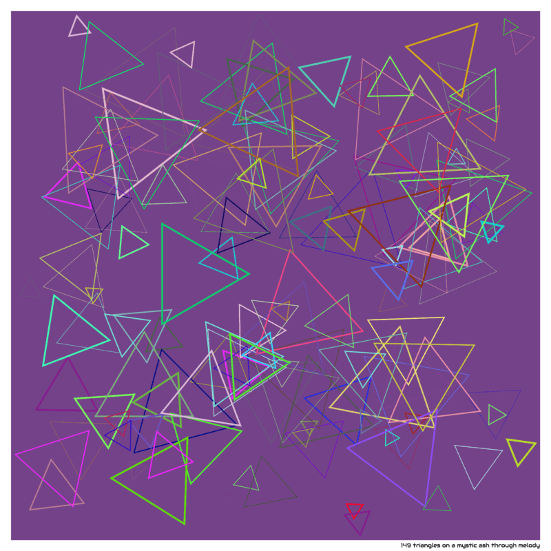 149 triangles on a mystic ash through melody