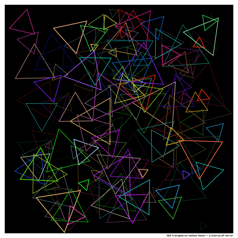 153 triangles on mellow black — a chorus of mirror