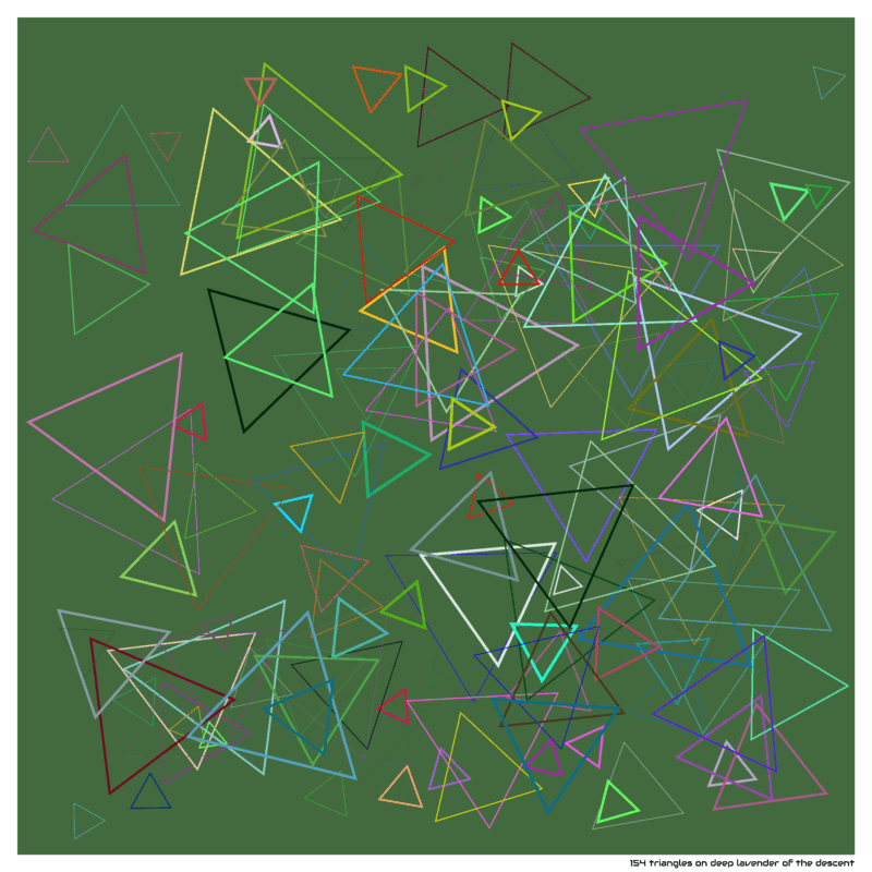 154 triangles on deep lavender of the descent