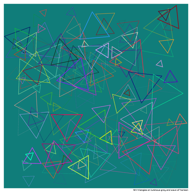154 triangles on luminous grey and wave of horizon