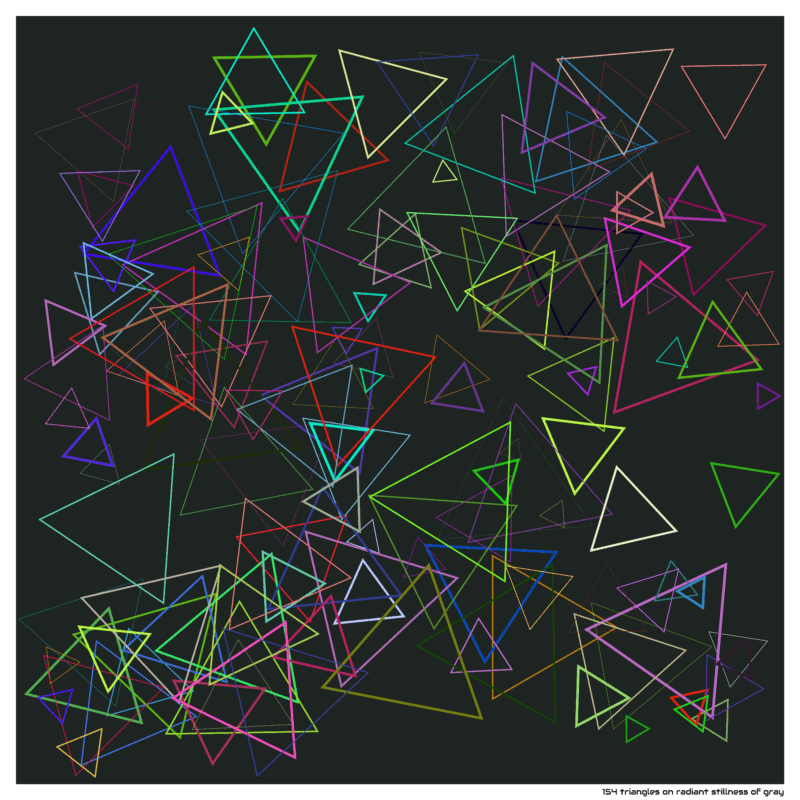154 triangles on radiant stillness of gray