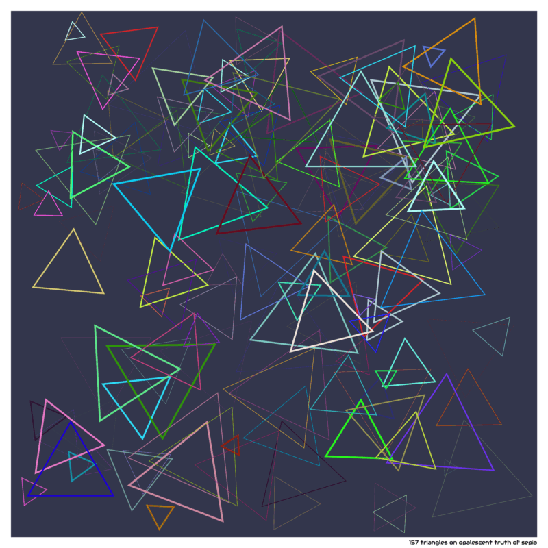 157 triangles on opalescent truth of sepia