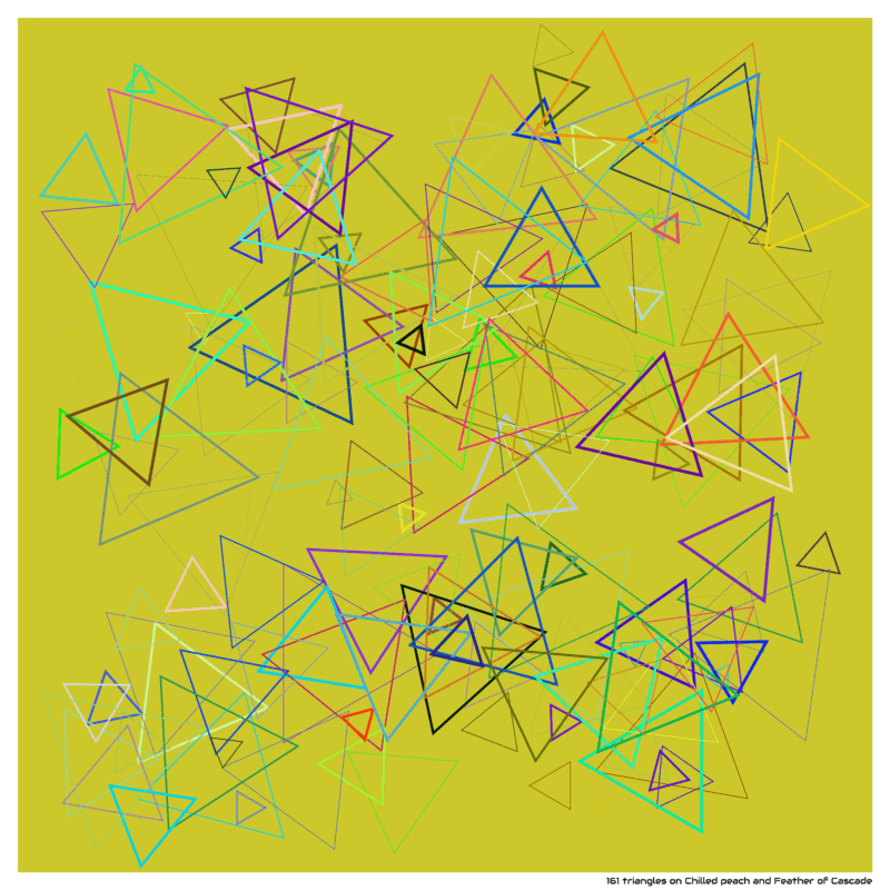161 triangles on Chilled peach and Feather of Cascade
