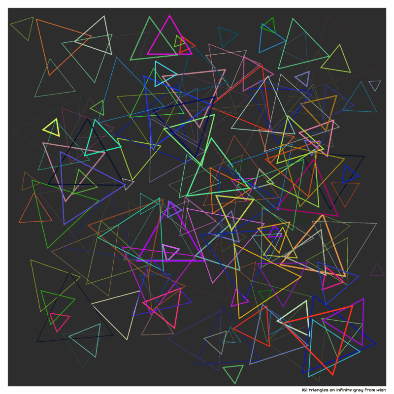 161 triangles on infinite gray from wish