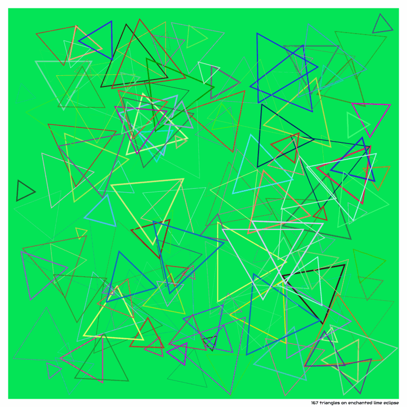 167 triangles on enchanted lime eclipse