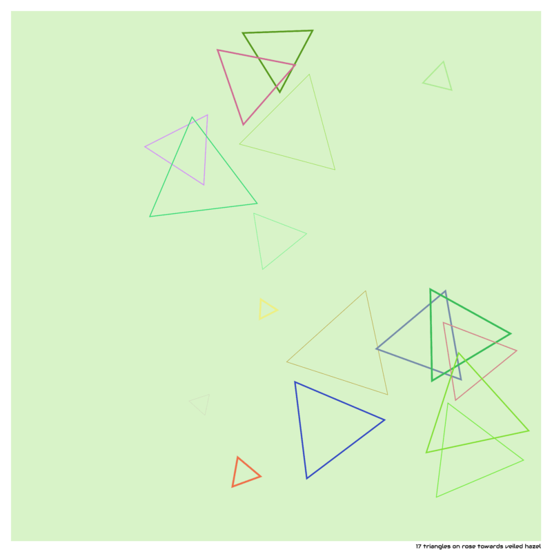 17 triangles on rose towards veiled hazel