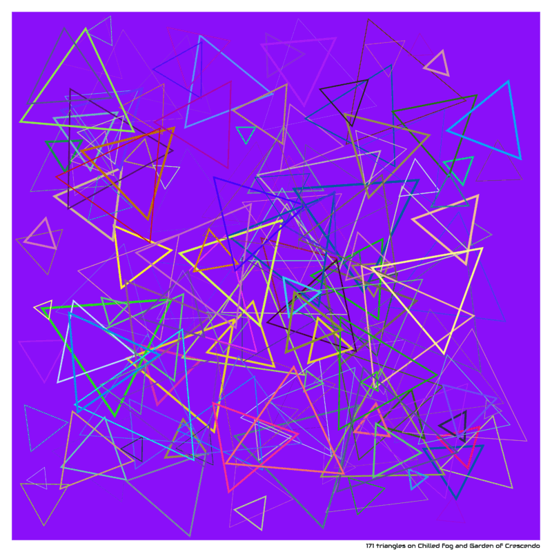 171 triangles on Chilled fog and Garden of Crescendo