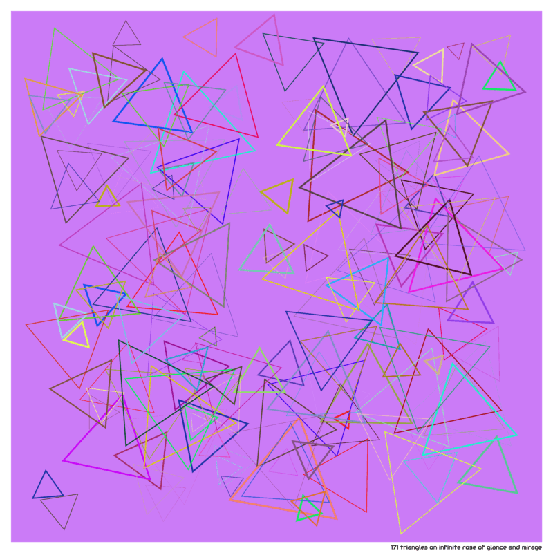 171 triangles on infinite rose of glance and mirage