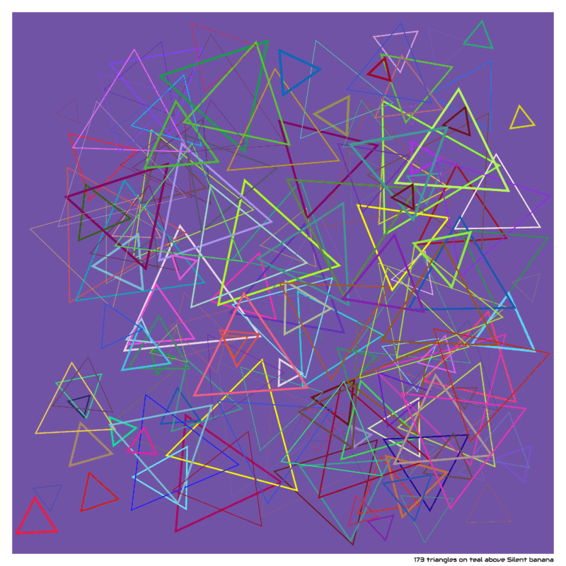 173 triangles on teal above Silent banana