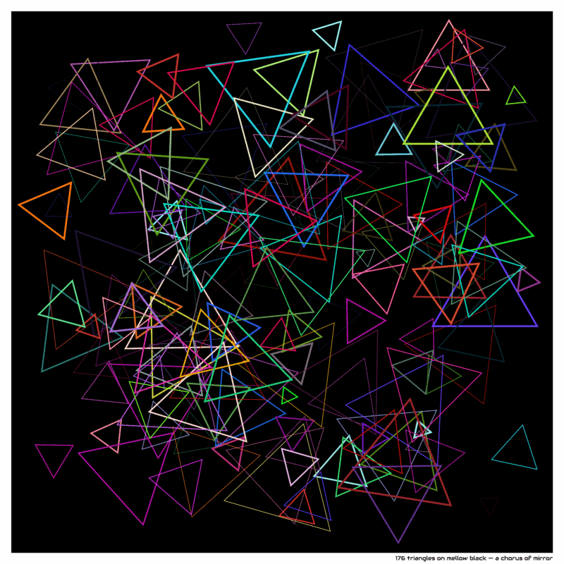 176 triangles on mellow black — a chorus of mirror