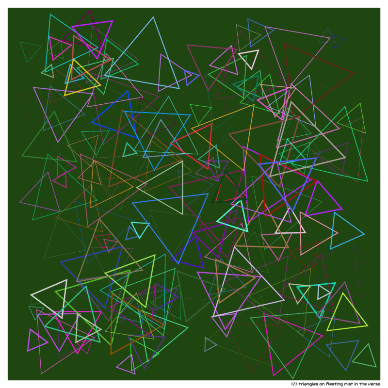 177 triangles on fleeting mist in the verse