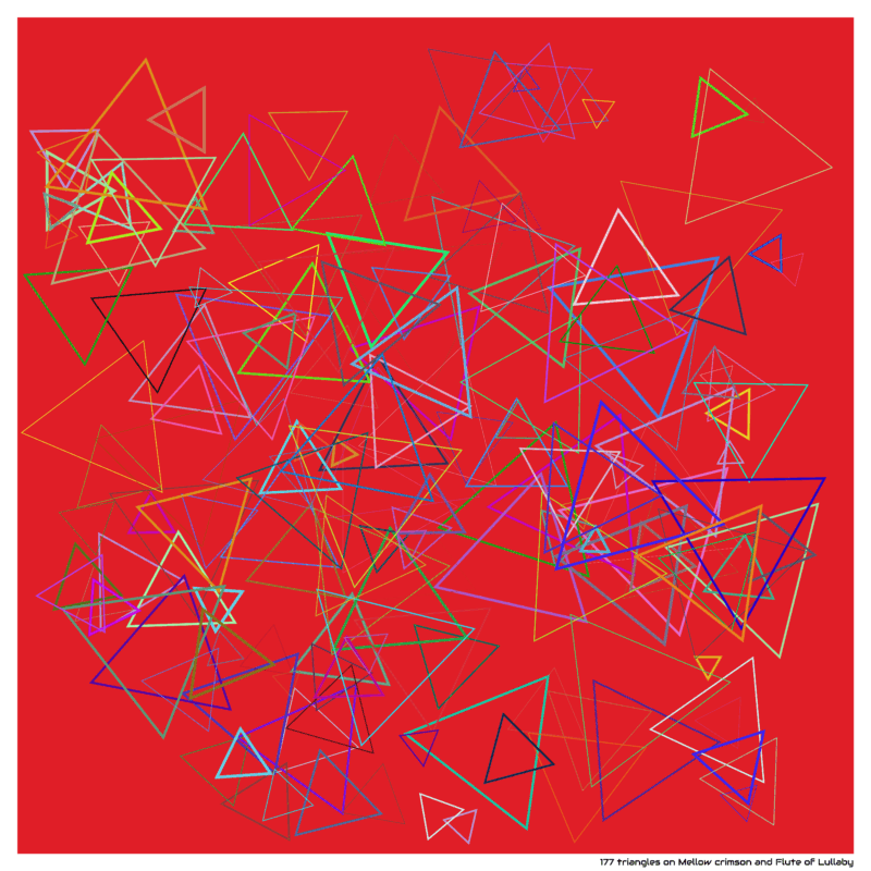 177 triangles on Mellow crimson and Flute of Lullaby