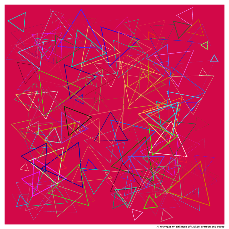 177 triangles on Stillness of Mellow crimson and cocoa