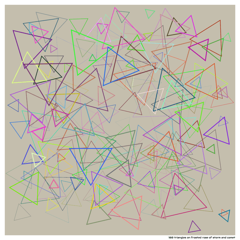 180 triangles on frosted rose of storm and comet