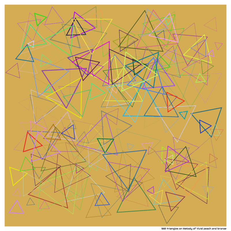180 triangles on Melody of Vivid peach and bronze