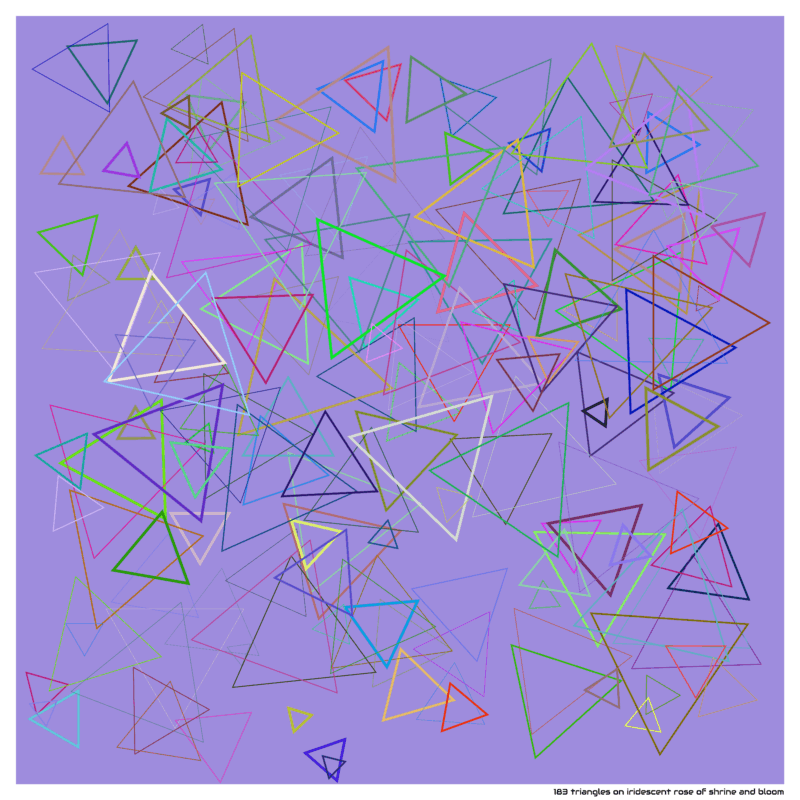 183 triangles on iridescent rose of shrine and bloom