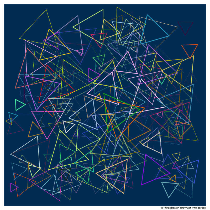 184 triangles on amethyst with garden