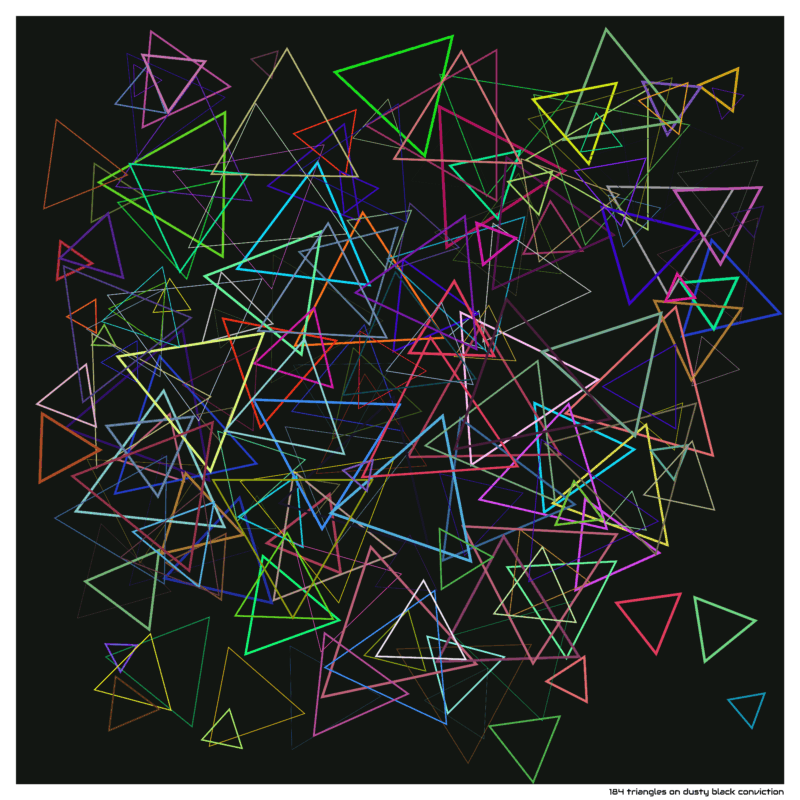 184 triangles on dusty black conviction