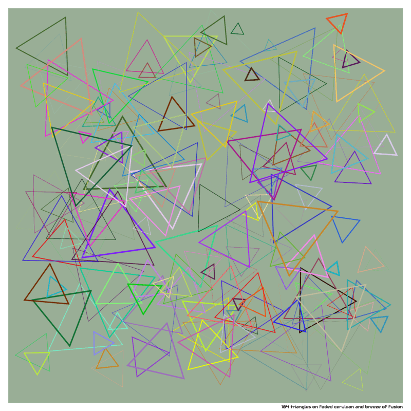 184 triangles on faded cerulean and breeze of fusion