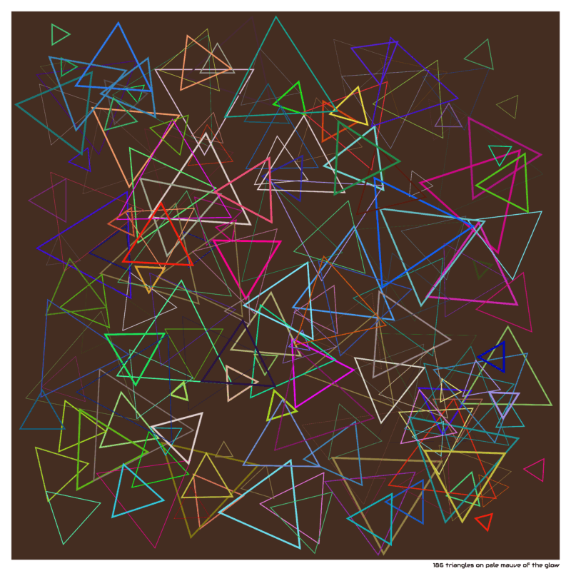 186 triangles on pale mauve of the glow