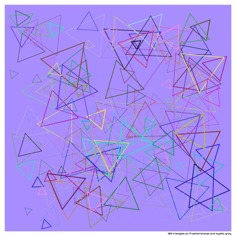 189 triangles on frosted bronze and mystic grey