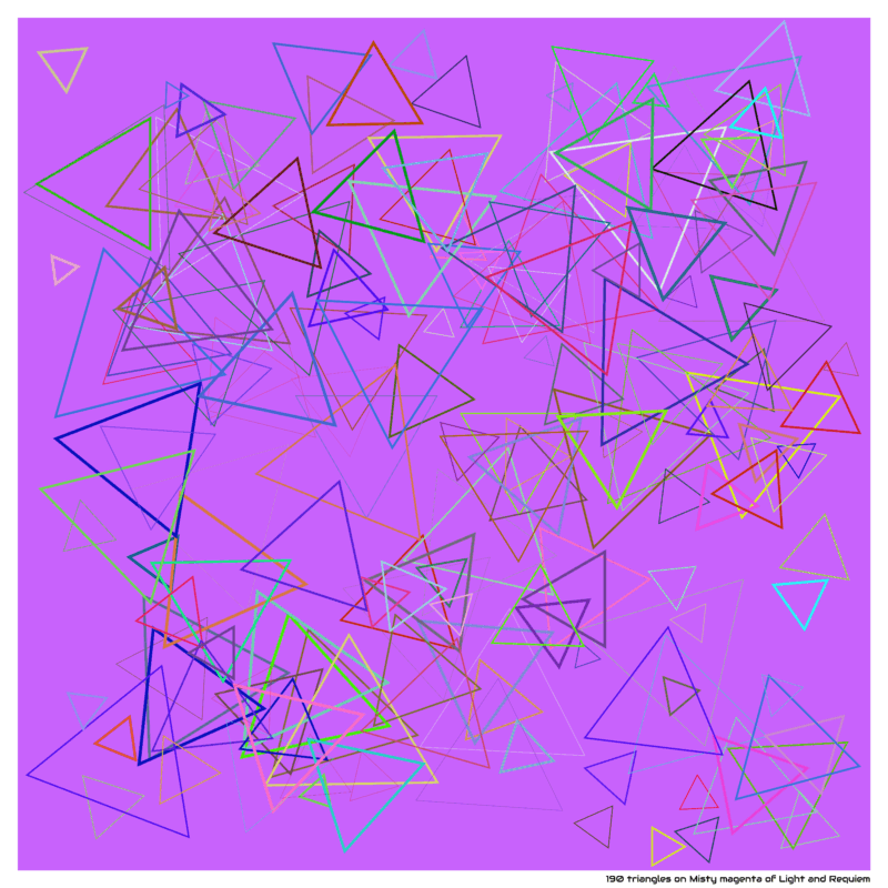 190 triangles on Misty magenta of Light and Requiem
