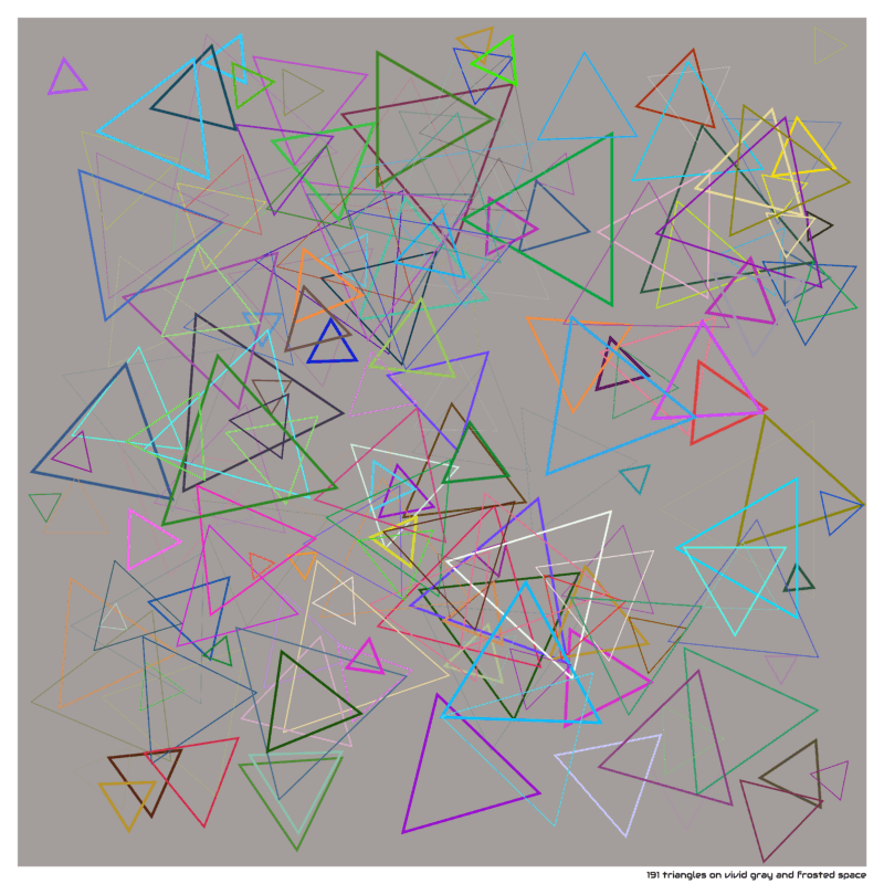 191 triangles on vivid gray and frosted space