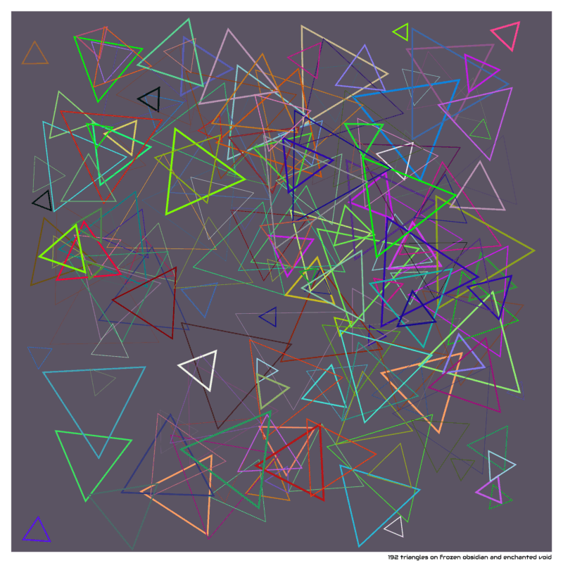 192 triangles on frozen obsidian and enchanted void