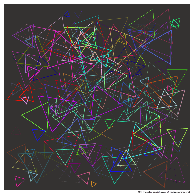 194 triangles on rich gray of horizon and secret